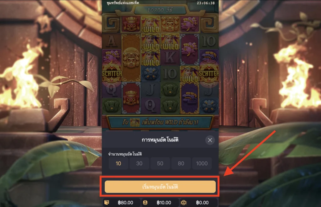 ปุ่มหมุนอัตโนมัติ