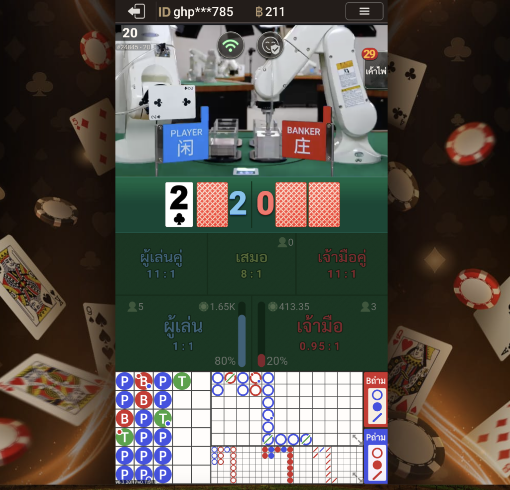 แจกไพ่โดยหุ่นยนต์ ไม่มีดีลเลอร์จริง