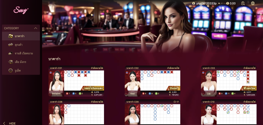 ค่าย AE Sexy Baccarat (AE Casino : Sexy Gaming)