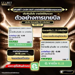 ตัวอย่างการ cash out