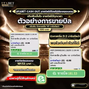 ตัวอย่างการ cash out