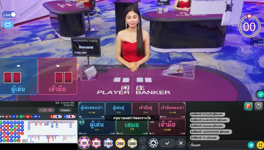 ภาพห้องคลาสสิคบาคาร่าจาก UFA Casino ใน UFABET