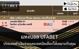 แทงบอล UFABET: ประเภททำเงินง่ายและเทคนิคเลือกให้เหมาะกับคุณ