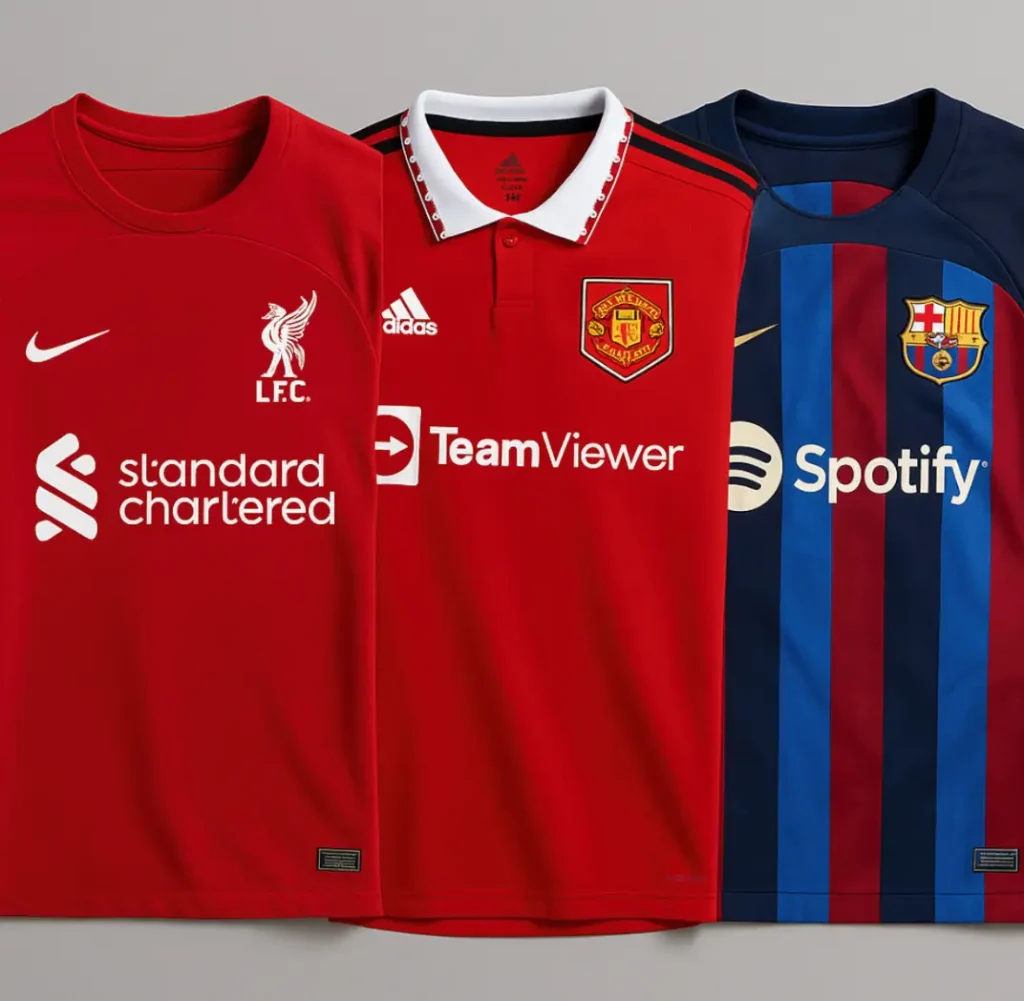 รูปเสื้อฟุตบอลทีมลิเวอร์พูล แมนยู และบาร์เซโลนา